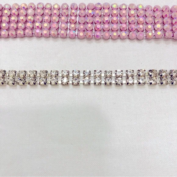 Custom Made Halter Dress With Pink Shimmering Rhinestones - Size 2 - Picture 14 of 16